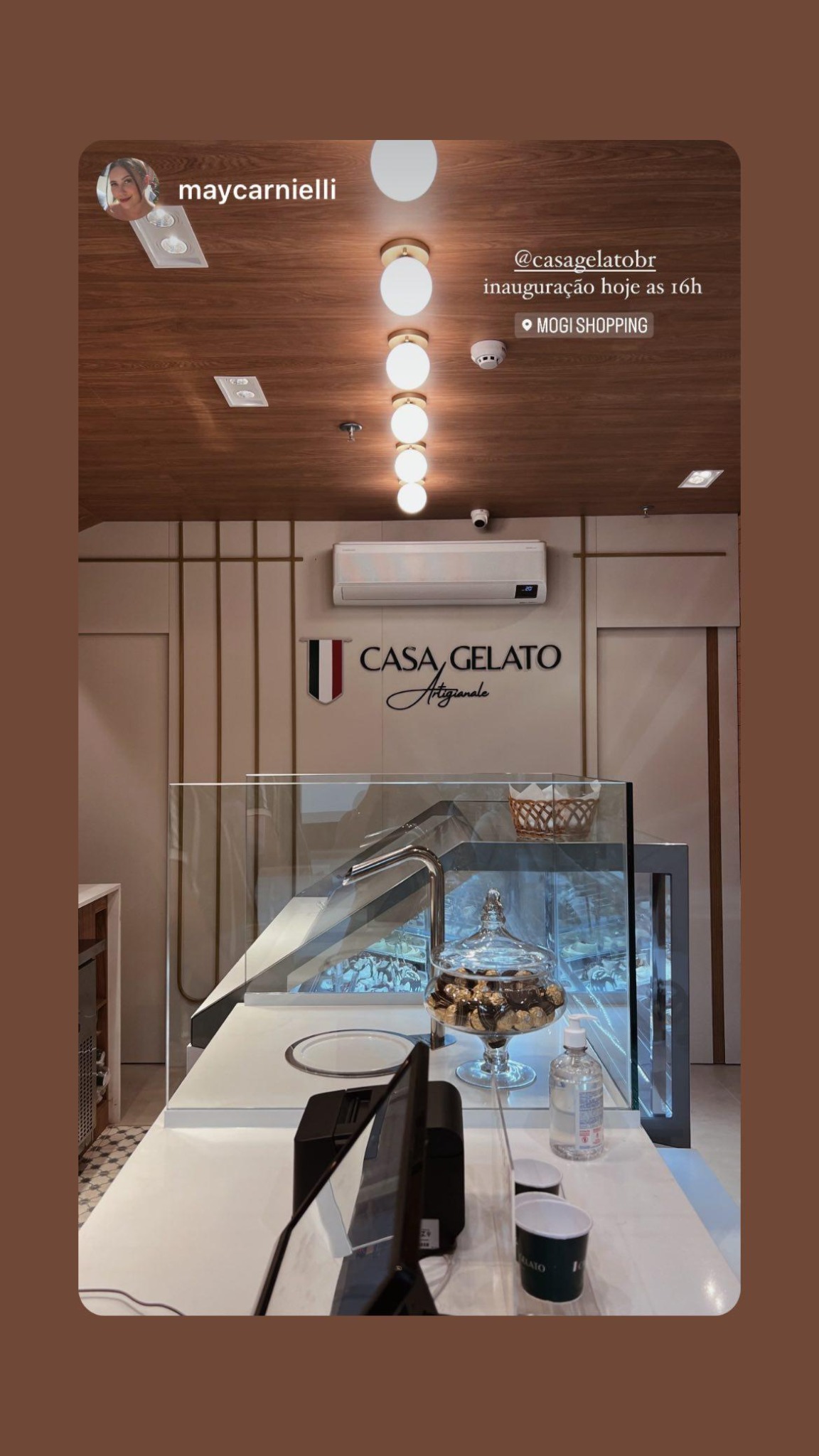 Interior da Casa Gelato no dia da inauguração no Mogi Shopping